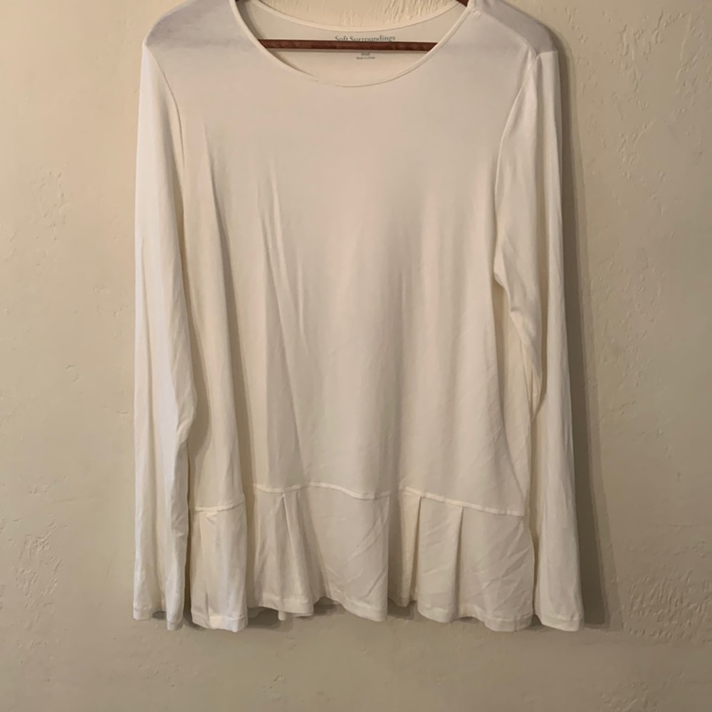 Soft Surroundings linen sleeve tee size small